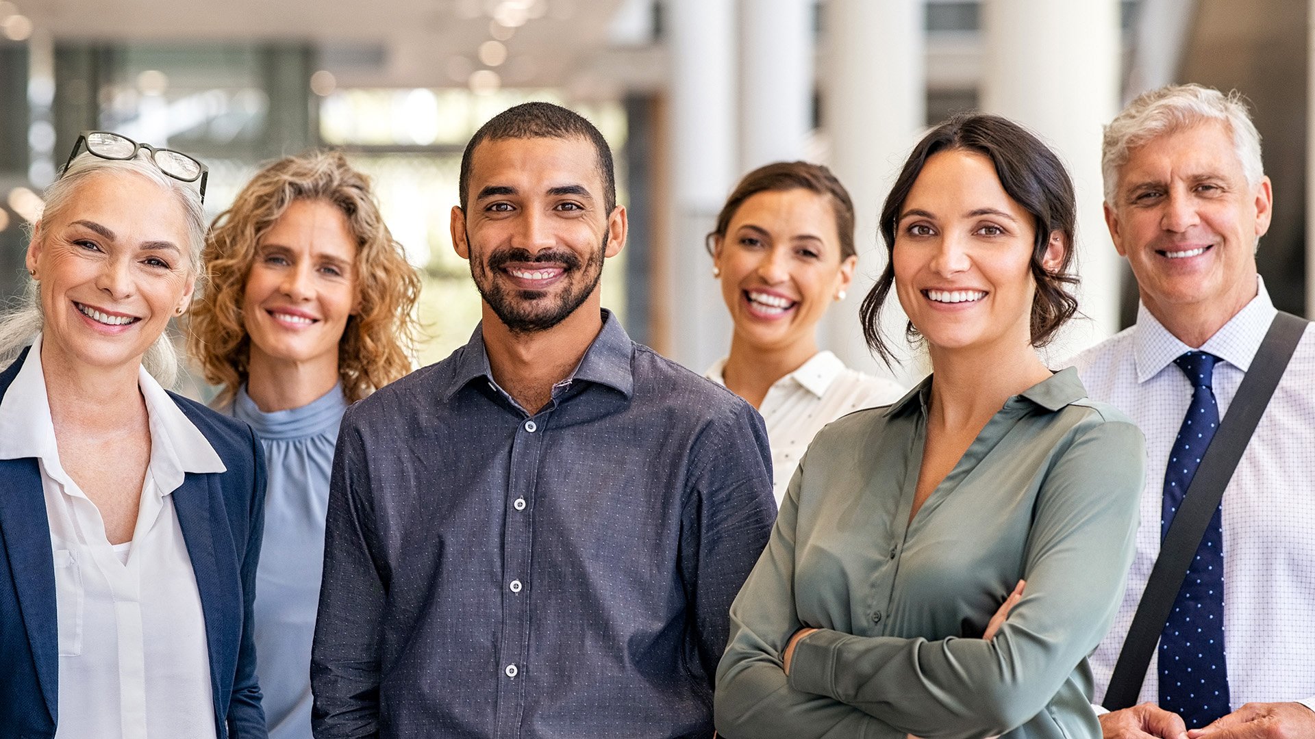 A group of smiling people