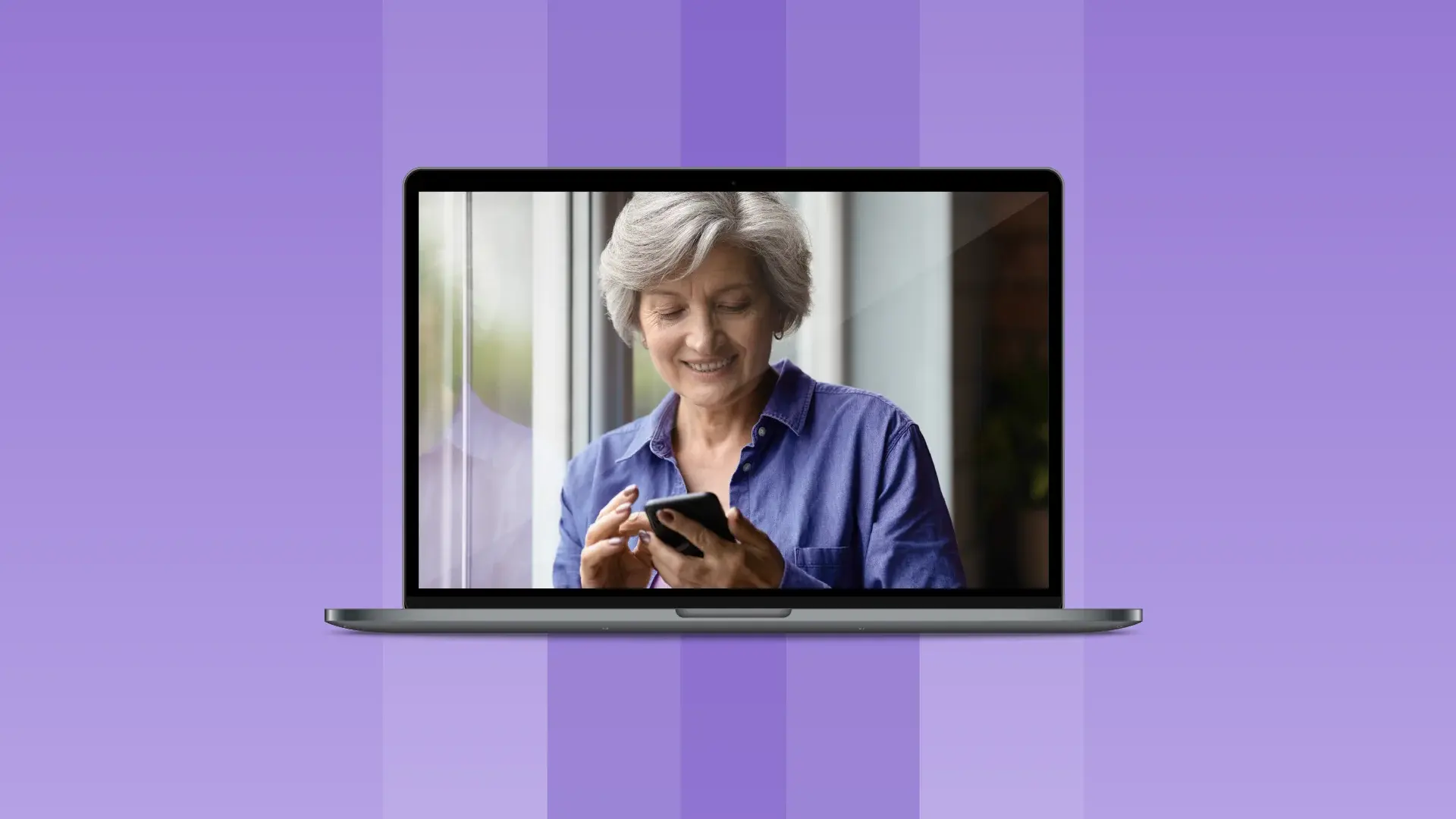 A woman using her phone
