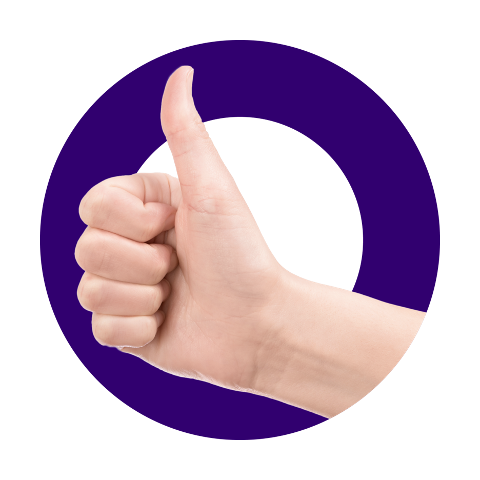 A hand giving a thumbs up
