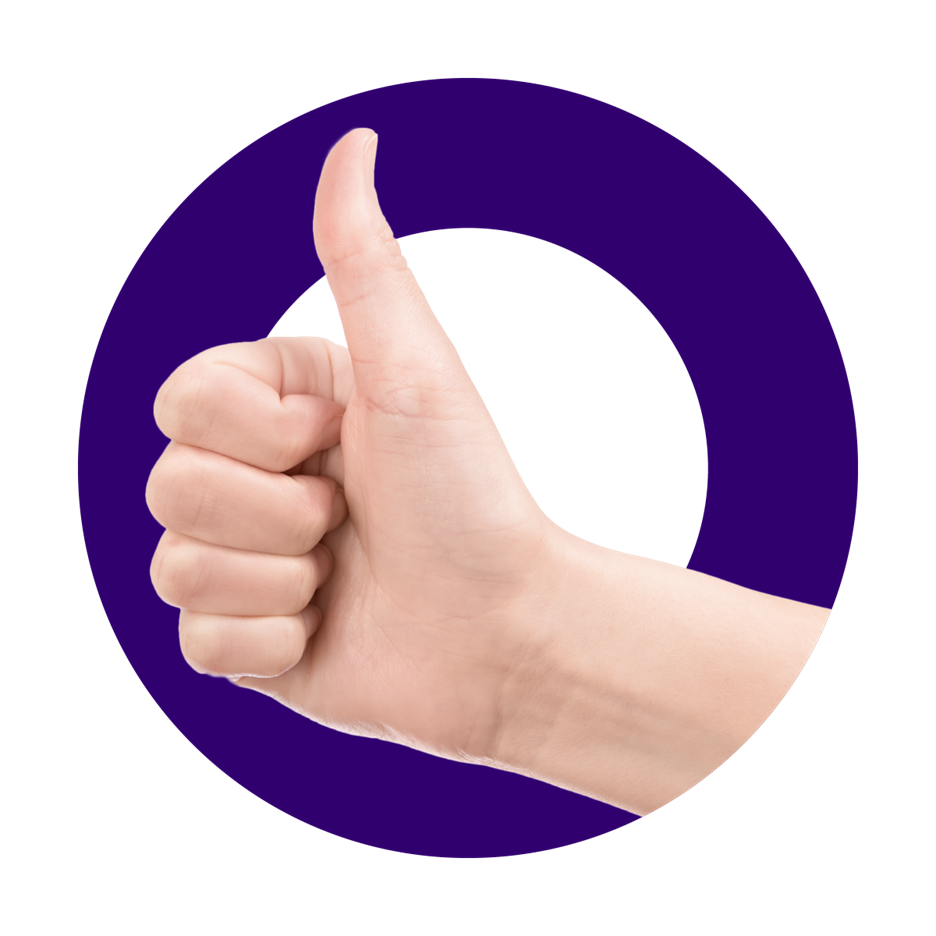 A hand giving a thumbs up